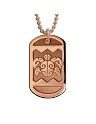 Copper Honu Head Dog Tag Necklace Pendant. Made in USA.