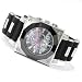 Croton Men's Diamond Ceramic Bezel Stainless Steel Rubber Strap Watch
