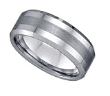 Stunning Mirror and Satin Finished Tungsten Comfort Fit Mens Wedding Band " Size 14 "