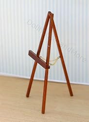 Dollhouse Miniature Wood Easel in Cherry
