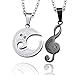 Jstyle Jewelry Stainless Steel Best Friend Puzzle Pendant,Music Note Engraved,with Chain