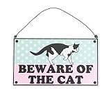 Metallschild im Retro-Style  BEWARE OF THE CAT