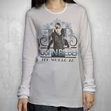 JUSTIN BIEBER SHIRTS - LONG SLEEVE - JUSTIN BIEBER LONG SLEEVE T-SHIRTS - JUSTIN BIEBER TEES - THERMAL LS *ALL NEW!*