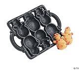SNOWMAN Cast Iron CHRISTMAS MUFFIN PAN mold BAKEWARE