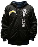NFL Men's San Diego Chargers Heritage Reversible Hooded Sweatshirt (Black/Navy, 4X-Large)