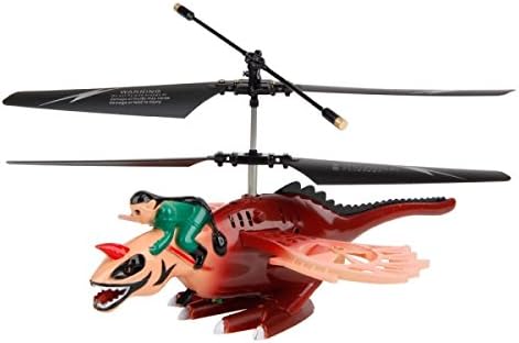 LanXiang S2014A-B 2.5 Channel Infrared Remote Control Dinosaur RC Helicopter Wine Red for Playing Toy & Gift
