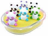 Iwako Japanese Erasers In A Mini Bento Box - 6 Color Pandas