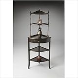 Masterpiece Corner Etagere in Distressed Rubbed Black