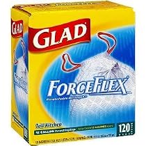 Glad ForceFlex Tall Kitchen Bags, 13 Gallon (120 Bags)