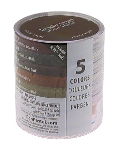 Armadillo Art & Craft PanPastel 9-Milliliter Ultra Soft Artist Pastel Set, Earthtones, 5-Pack