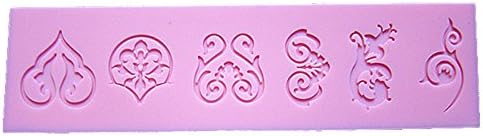 Longzand Molds HY1-166 DIY Cake Decorating Mold with Silicone Lace Mold Mat, Fondant Mold and Silicone Sugar Craft Molds, Pink