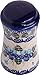 Polish Pottery Ceramika Boleslawiec,  1313/162, Salt and Pepper Milano, 4 3/4 by 2 1/4 Inches in Diameter - 9 Tablespoons Each, Royal Blue Patterns with Blue Pansy Flower Motif