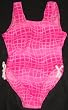 Girls 1 PC U-Back w/Bows Hot Pink Crazy Squares