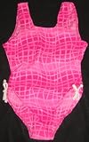 Girls 1 PC U-Back w/Bows Hot Pink Crazy Squares