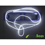 GrayBean 15ft White Neon Glowing Strobing Electroluminescent Wire (El Wire)