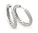 925 Sterling Silver Cubic Zirconia Hoop Earrings 5 Mm X 35 Mm