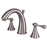 Kingston Brass KS2978BL+ English Country Widespread Lavatory Faucet with Buckingham Lever Handle, Sa
