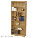 Safco 7-Shelf Reinforced Square-Edge Veneer Bookcase, Light Oak