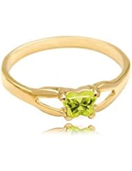 14k Yellow Gold KidS August Green Yellow Cubic Zirconia Birthstone Ring - Bfly