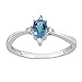 0.55 Carat Light Blue Color White 14K Gold Certified Topaz and Diamond Engagement Ring