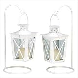 White Railroad Candle Lanterns - Style 39572