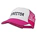 Director Embroidered Foam Mesh Back Cap - Hot Pink White OSFM