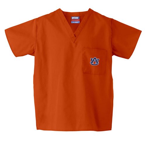 BSS - Auburn Tigers NCAA Classic Scrub 1 Pocket Top (Orange) (Large) at Amazon.com