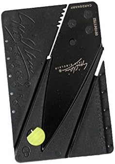 Portable Mini Outdoor Pocket Knife Credit Card Sized Folding Safety Knife with Black Blade 1pcs