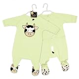 Mud Pie Baby E-I-E-I-O Cow Foot Slippers