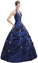 Halter Taffeta Prom Dress 