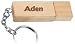 Engraved Wooden USB Flash Drive 8 GB with chain - Engraved name Aden