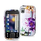 Purple Flower Chain Design Crystal Hard Skin Case Cover for Motorola Flipsi ....