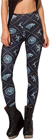Yikanul Women's Fashion Digital Print Game of Thrones Win Pattern Sexy Leggings
