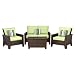 Outdoor Patio Belmont Wicker 4-pc. Thick Woven Deep Seating Set