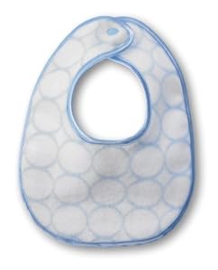 SwaddleDesigns Organic Cotton Bitty Bib - Pastel Blue Mod Circles on Ivory