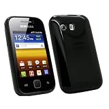 WalkNTalkOnline - Samsung S5360 Galaxy Y Solid Black Hydro Gel Protective Case + FREE SCREEN PROTECTOR/FILM/FOIL (3 LAYER TECHNOLOGY) & MICROFIBRE CLOTH