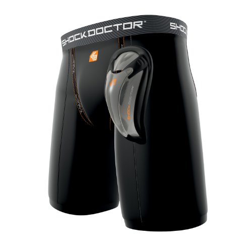 Shock Doctor Men's Compression Short with Cup Pocket (Medium, Black)