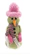 Dog Toy - Grriggles Snow Flirt - Plush Snowman Pet Toy with Squeaker - Green