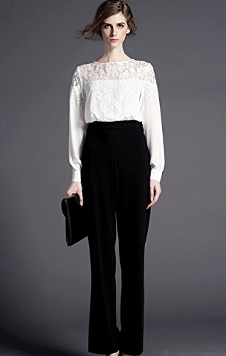 インポート　ピンク　import pink　海外　インポート　セレクト　ホワイト　フラワー　デザイン　ブラウス　ドッキング　オールインワン　ジャンプ　スーツ　バイカラー　白　黒　花柄