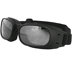 Bobster Piston Adult Harley Motorcycle Goggles Eyewear - Black/Reflective