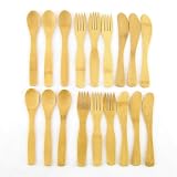 18 piece bamboo flatware set, 6 Place settings: Knife, Fork, and Spoon