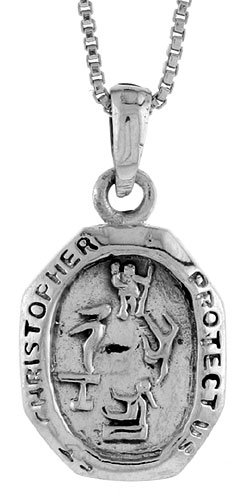 Sterling Silver St. Christopher Pendant for Gymnastics 27 mm Sterling Silver St. Christopher Pendant for Gymnastics 27 mm