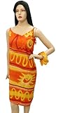 Flashy Orange Allover Printed Sarong Beach Wrap Paress Parero XMas Christmas Gift