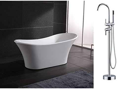 AKDY 71-inch OSF274+8723-AK Europe Style White Acrylic Free Standing Bathtub with Faucet
