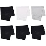 Microfiber Cleaning Cloth, Best Cleaner for iPhones, Tablets, Glasses, Lenses, Laptops, LCD TVs, Computer, All LCD Screens and Other Delicate Surfaces, 6-pack ( 4 Black + 1 Grey + 1 White ) 6x7"