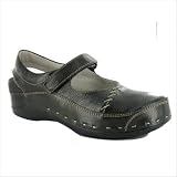 Strap Cloggy Women's Shoes in Asphalt Varnished color: Brown, Size: 11-11.5