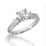 14K White Gold Round Cut Diamond Promise Engagement Ring (1.15ct.tw, HI Color, SI2 Clarity)