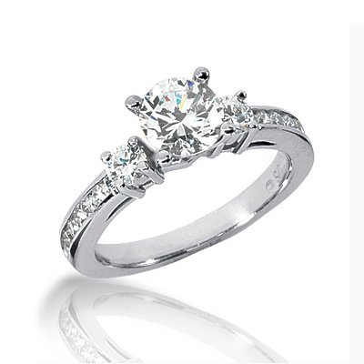 14K White Gold Round Cut Diamond Promise Engagement Ring (1.15ct.tw, HI Color, SI2 Clarity)