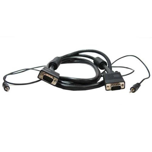 CiTi - 75FT SVGA VGA M M 3x Shielded Monitor Cable w AUDIO 25' Male to Male 3.5mm stereo HD15 Audio Video Laptop to TV - LCD TV HDTV 75 FT