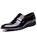 OUOUVALLEY Mens Patent Leather Tuxedo Dress Shoes Lace up Pointed Toe Oxfords 1866 Blak 9.5D(M) US Black